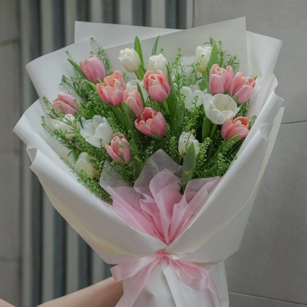 Hoa tulip hồng - Bó hoa tulip hồng tặng sinh nhật người yêu, tặng sếp