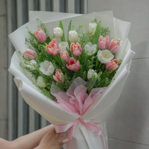 Hoa tulip hồng - Bó hoa tulip hồng tặng sinh nhật người yêu, tặng sếp - Hình ảnh 4